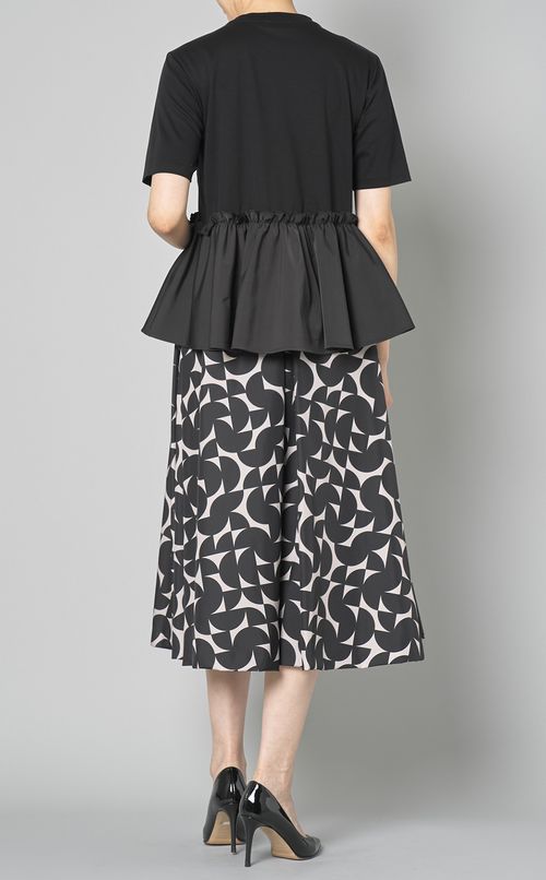 異素材コンビペプラムプルオーバー