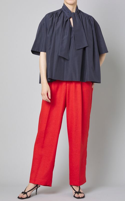 タフタボウタイギャザーシャツ