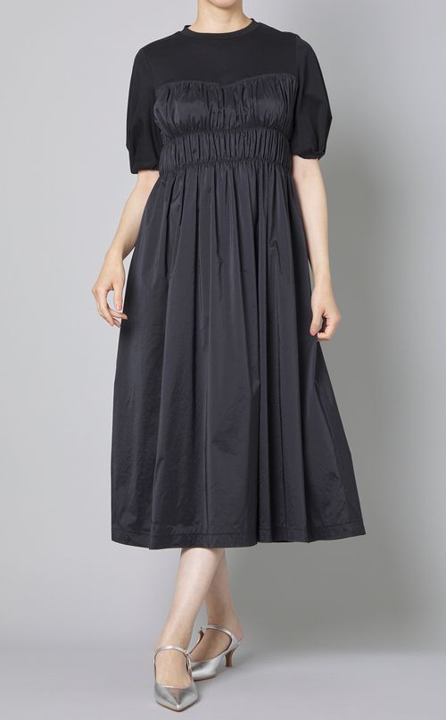 異素材コンビシャーリングワンピース