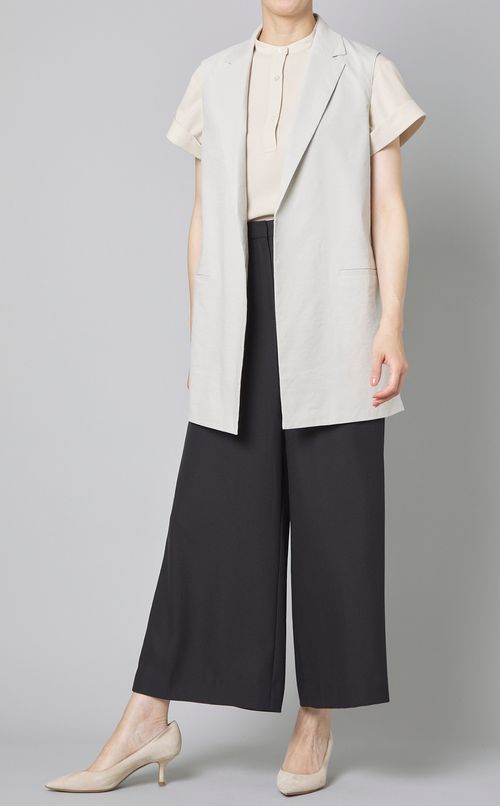 サイドスリットリネンベスト