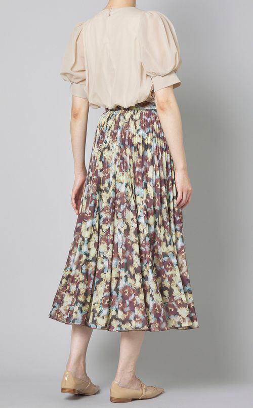 フラワープリントプリーツスカート