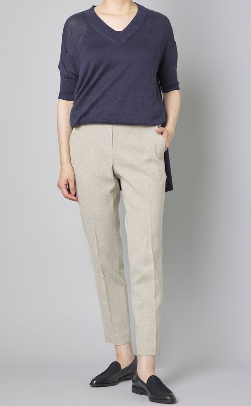 リネン混シャークスキンパンツ