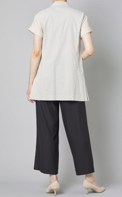 サイドスリットリネンベスト