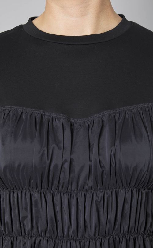 異素材コンビシャーリングワンピース