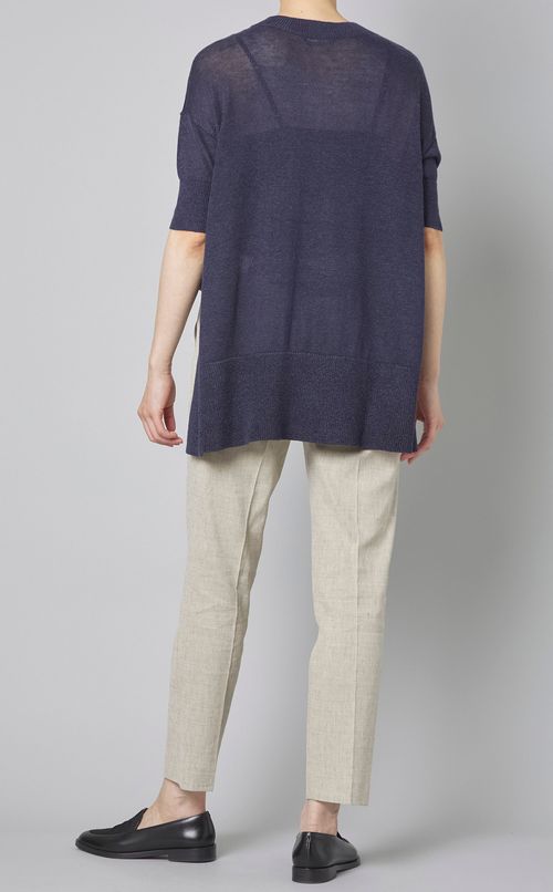 リネン混シャークスキンパンツ