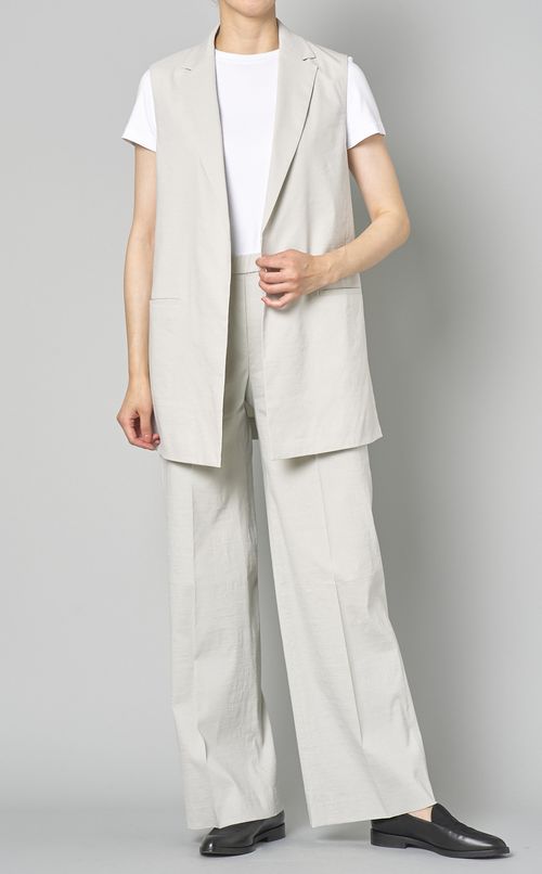 サイドスリットリネンベスト