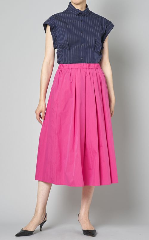 ピンストライプウエストマークシャツ