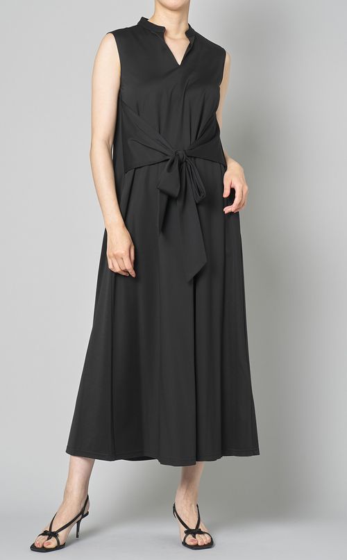 リボンジャージーフレアワンピース