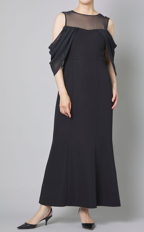 ドレープスリーブマーメイドドレス