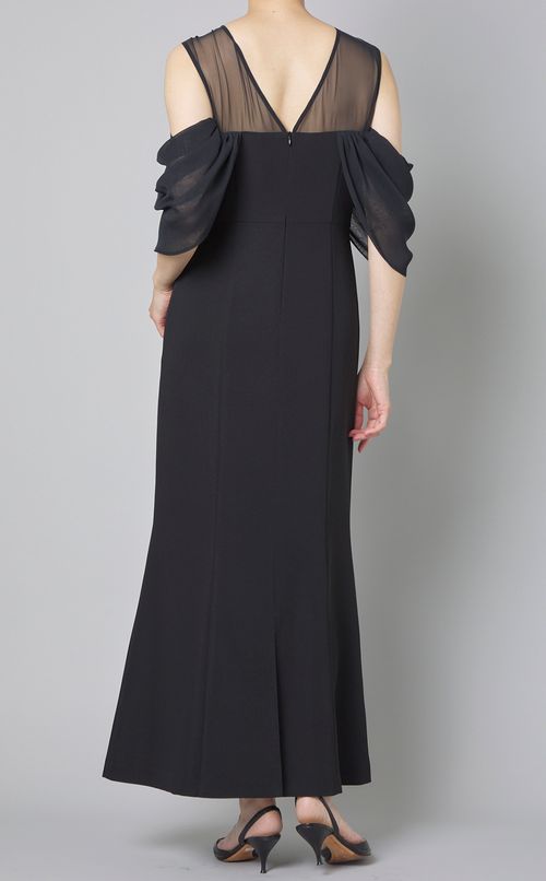 ドレープスリーブマーメイドドレス