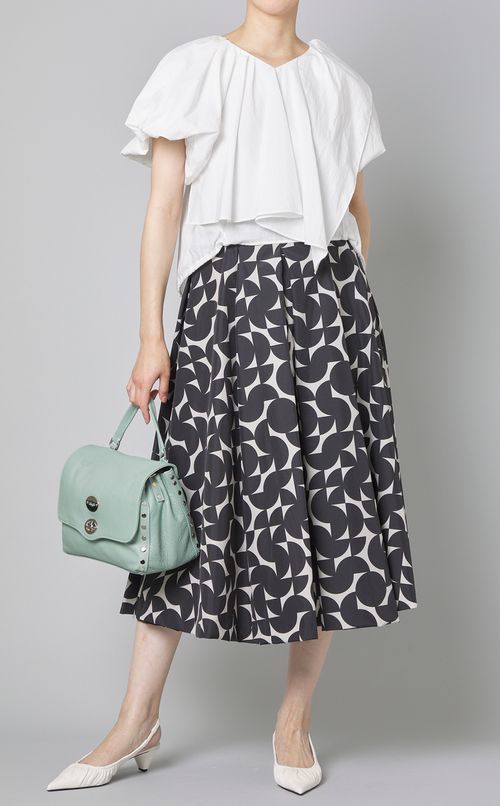 ジオメトリックプリントフレアスカート
