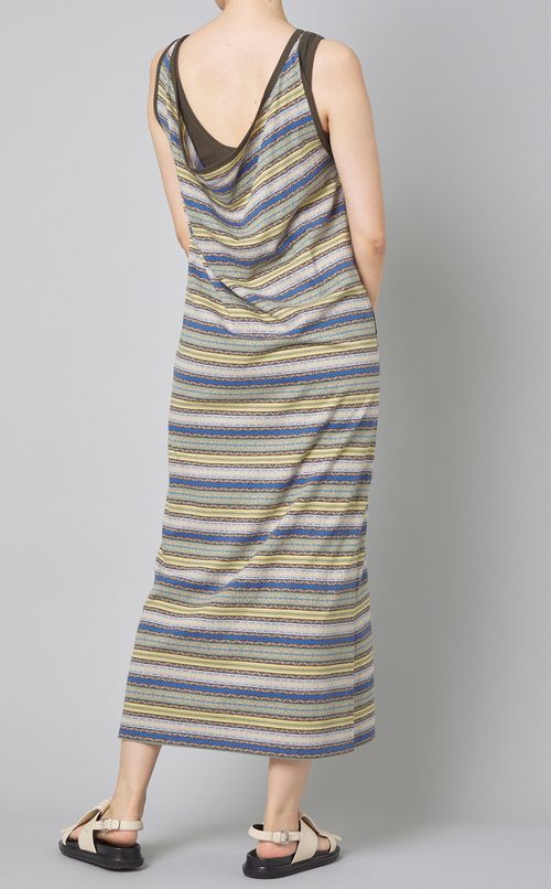 コットンボーダータンクロングワンピース