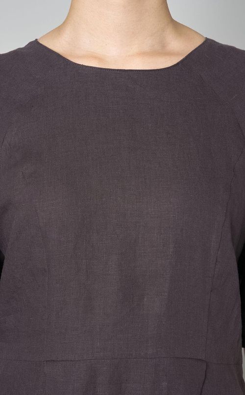 バックリボンリネンワンピース