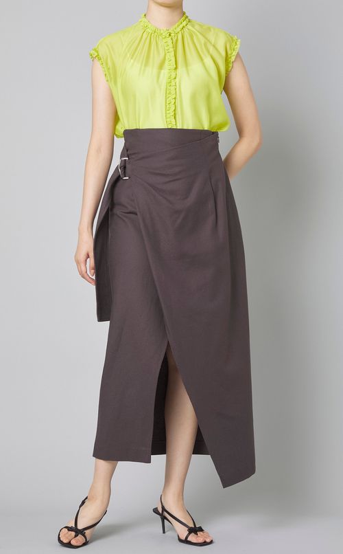 シアーギャザーフリルブラウス