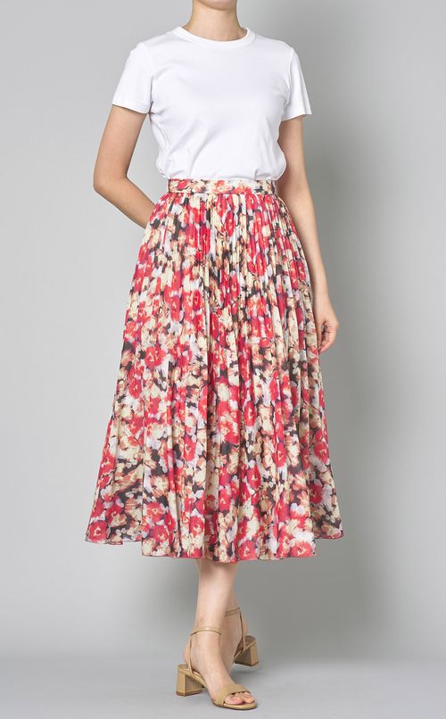 フラワープリントプリーツスカート