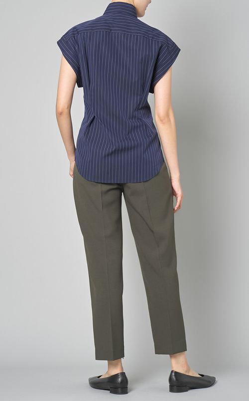 ピンストライプウエストマークシャツ