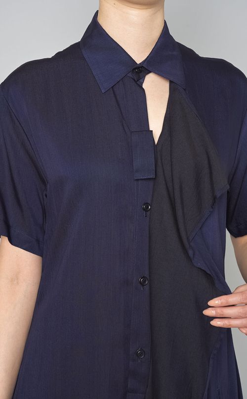 フロントフリルシャツワンピース