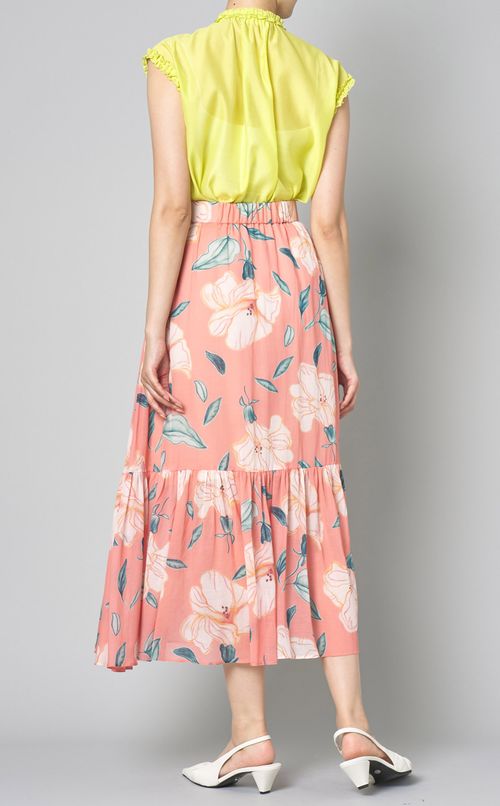 フラワープリントティアードスカート