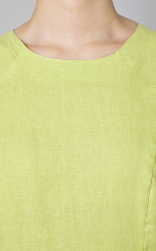 バックリボンリネンワンピース