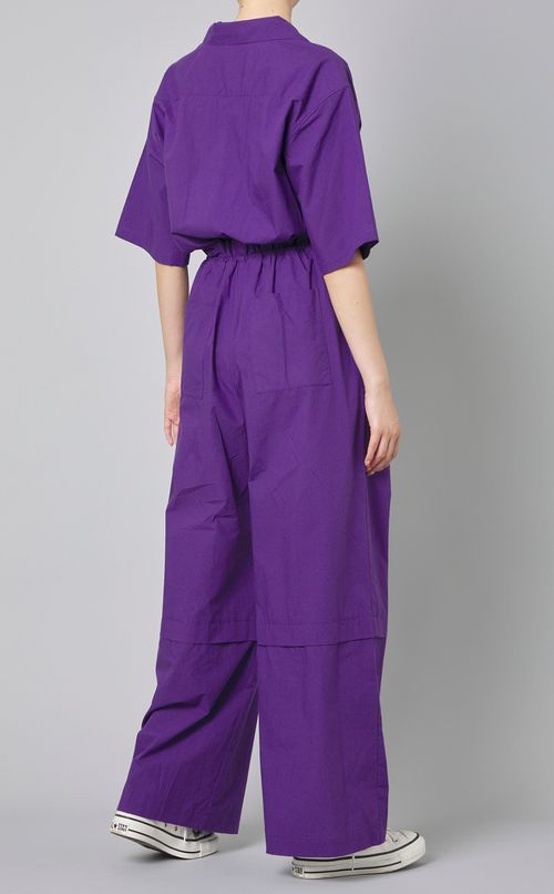 コットンオープンカラージャンプスーツ