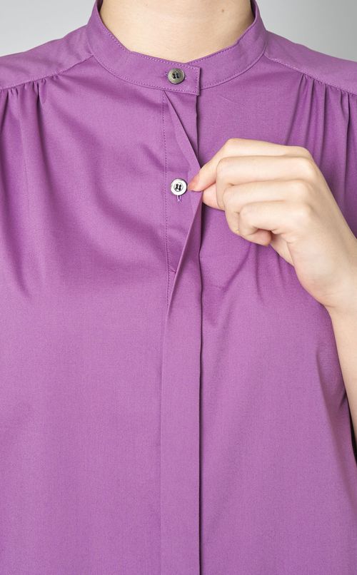 バンドカラーシャツワンピース