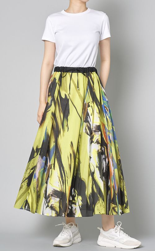 ダークゼブラプリントギャザースカート