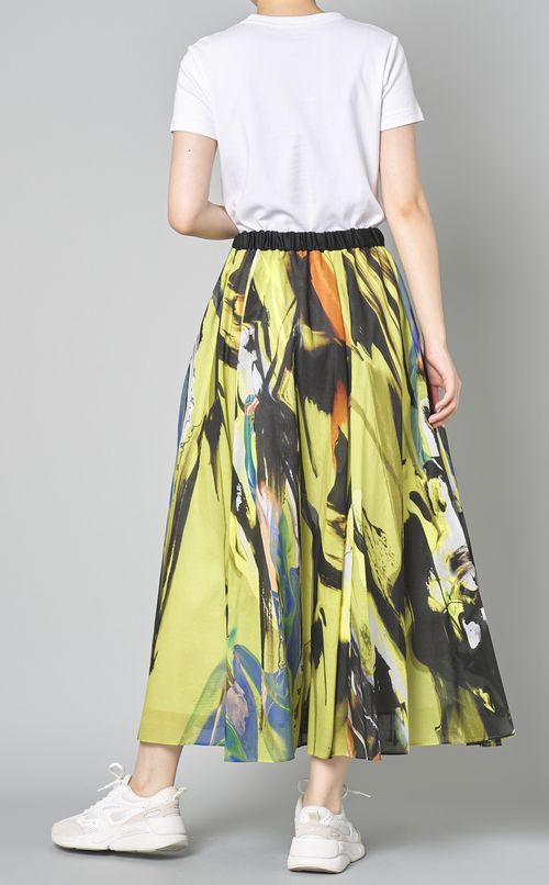 ダークゼブラプリントギャザースカート