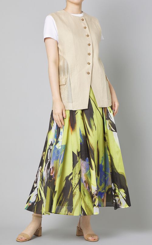 ダークゼブラプリントギャザースカート