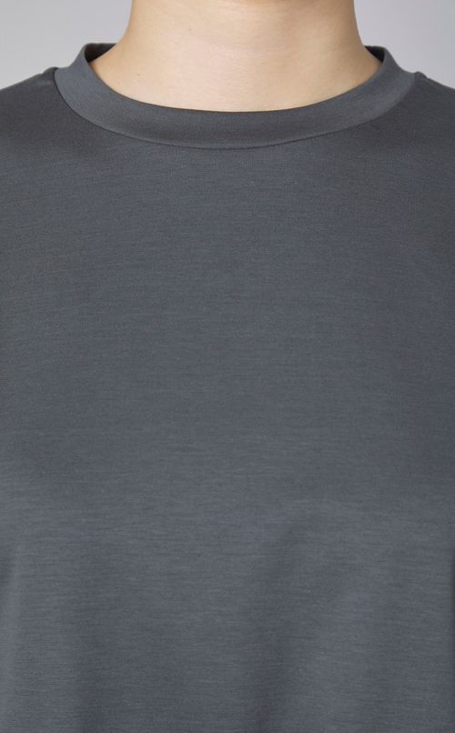 異素材コンビペプラムプルオーバー