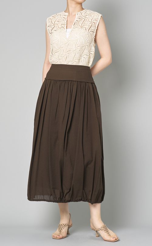 ドローストリングバルーンロングスカート