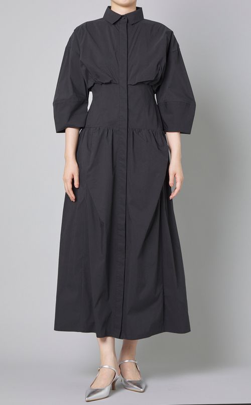 コルセットデザインシャツワンピース