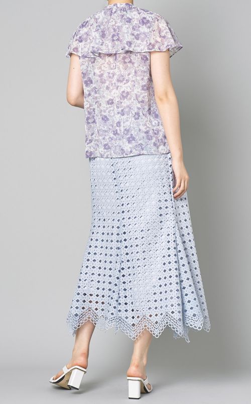 デジタルフラワープリントブラウス