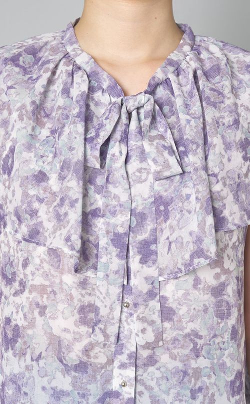 デジタルフラワープリントブラウス