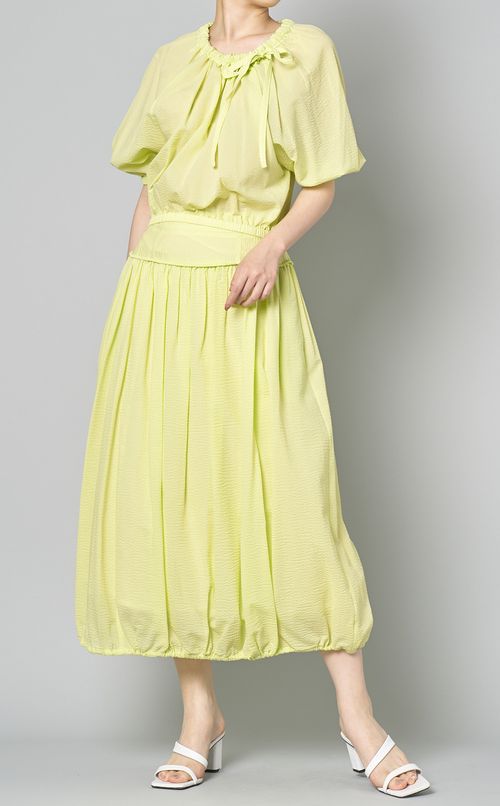 バルーンスリーブクロップドブラウス