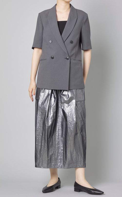 メタリックギャザースカート