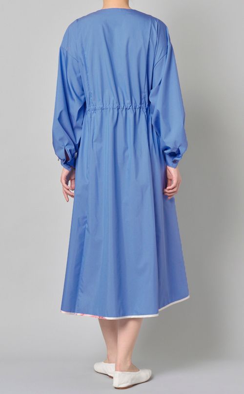 ギャザースリーブシャツワンピース