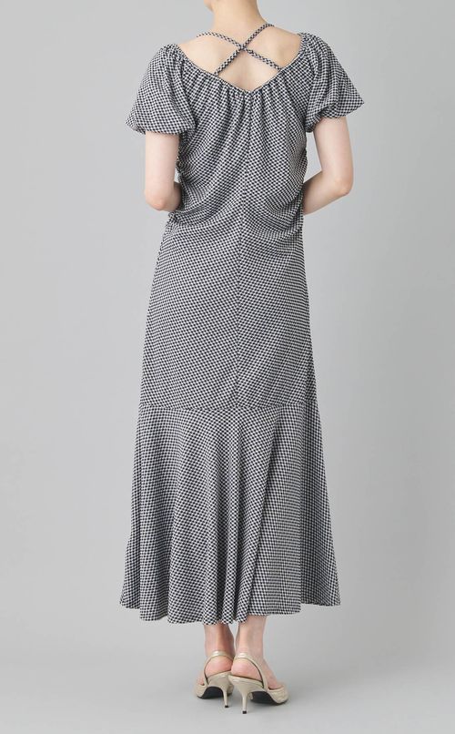 パフスリーブギャザーカットワンピース