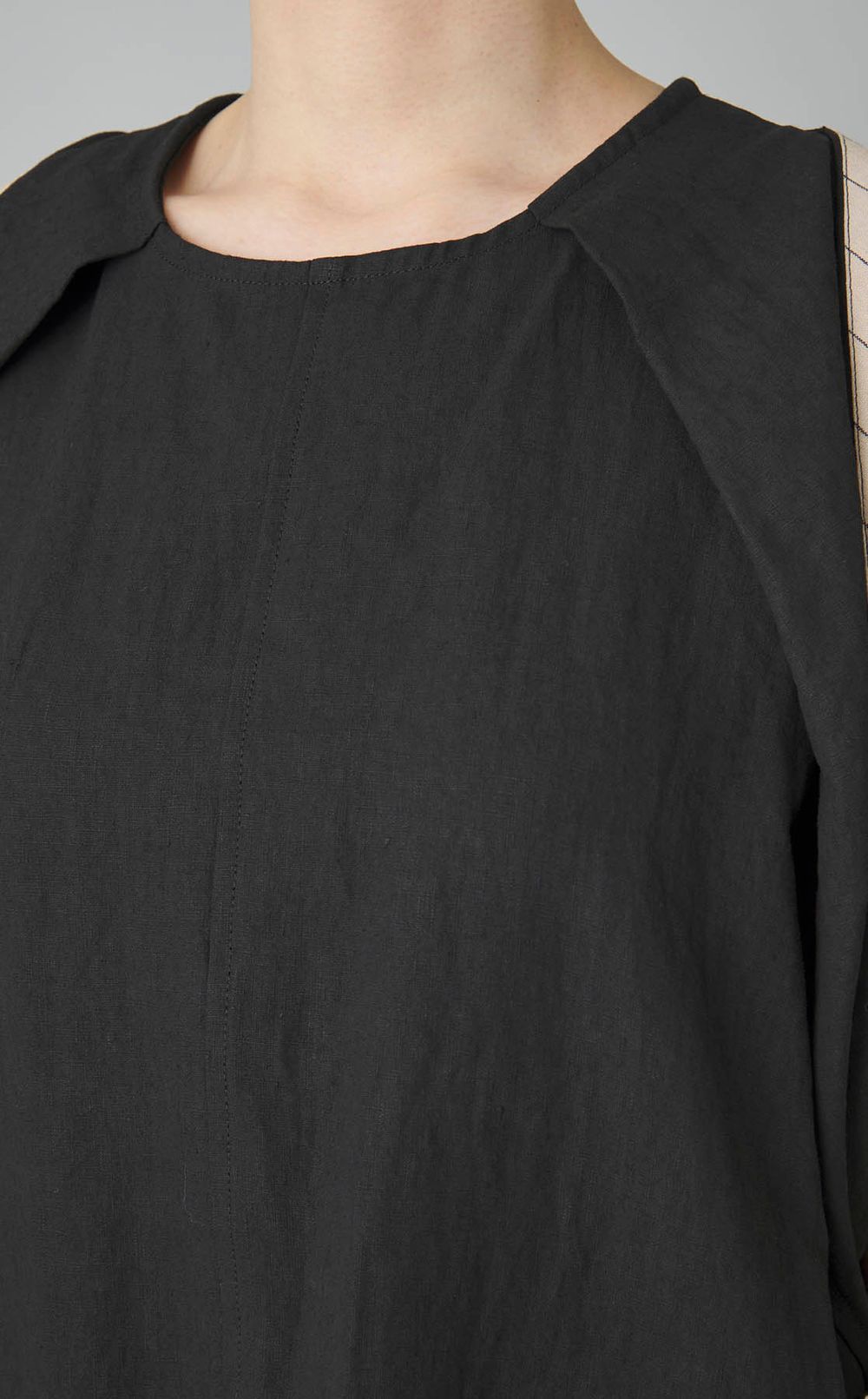 ダブルウェイジップリネンワンピース