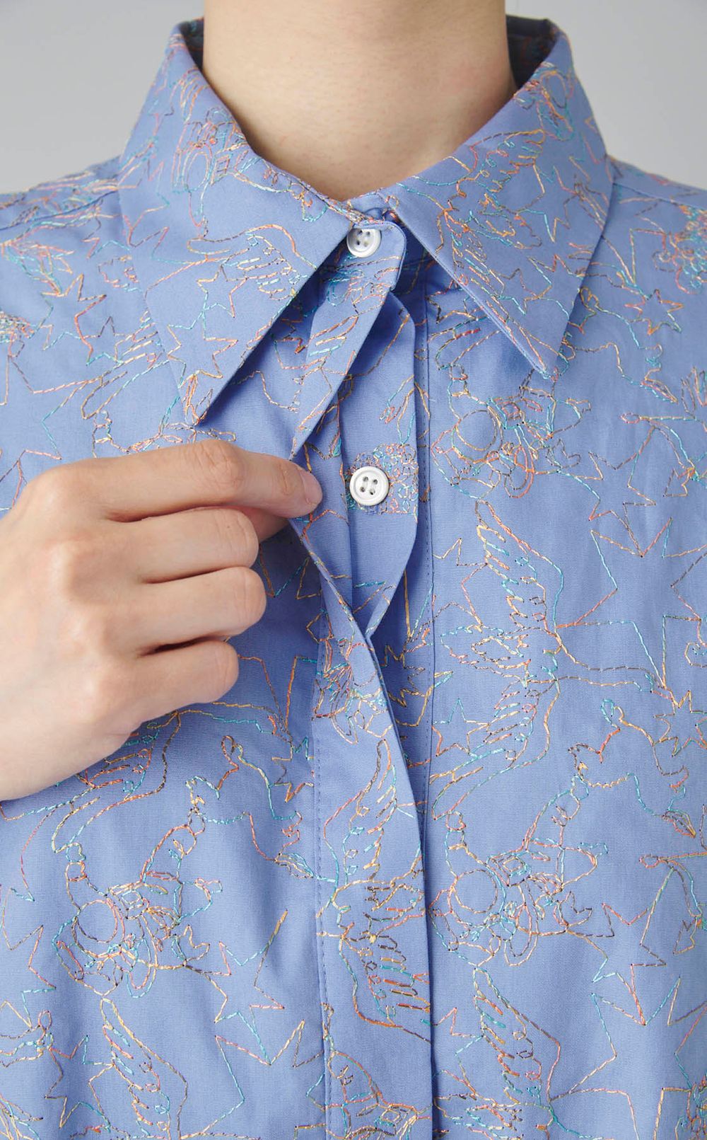 コットンプリントハーフスリーブワンピース