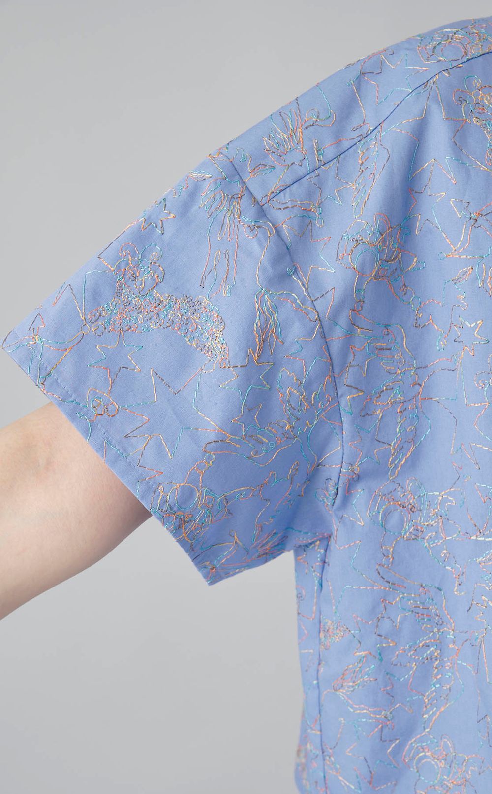 コットンプリントハーフスリーブワンピース