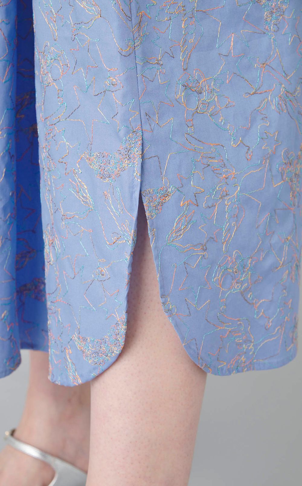 コットンプリントハーフスリーブワンピース