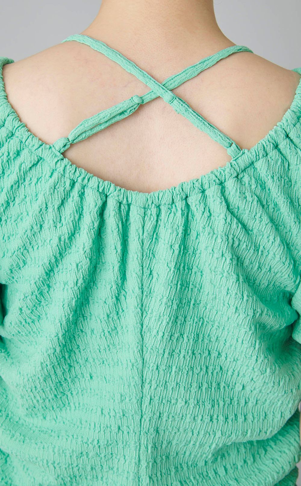 パフスリーブギャザーカットワンピース