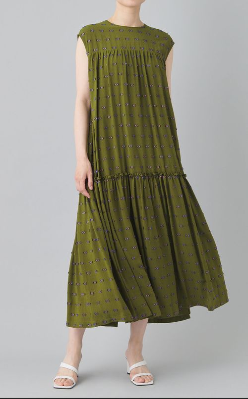 カットジャガードティアードワンピース