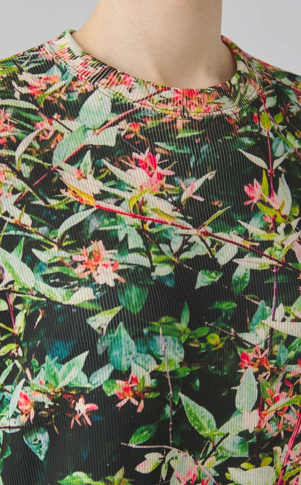 プリントノースリーブ切替ワンピース