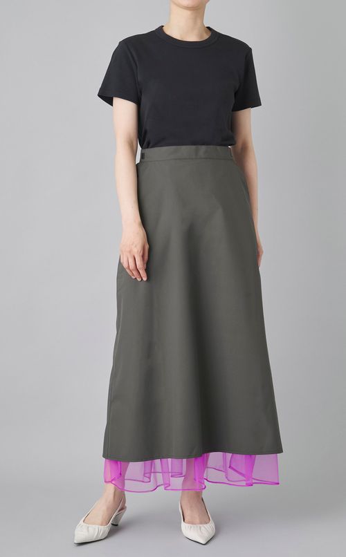 チュールレイヤードナイロンスカート