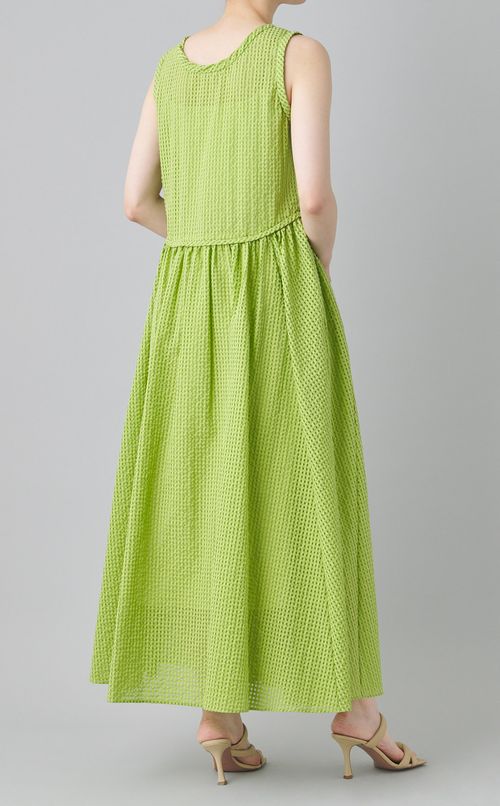 シアーギンガムノースリーブワンピース