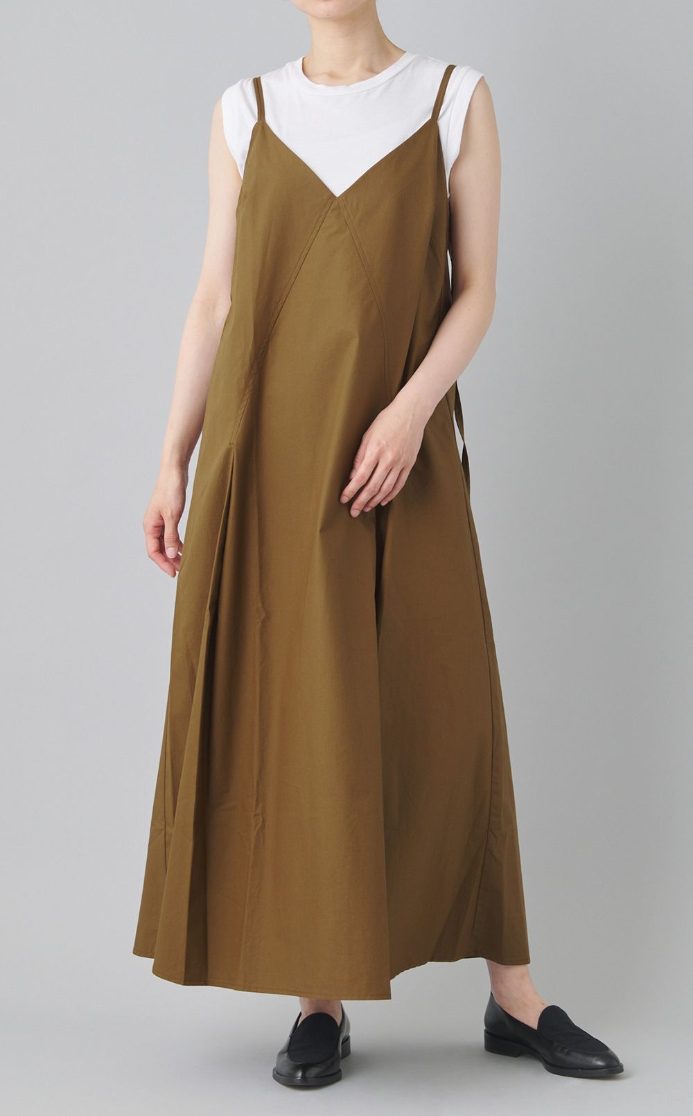 コットンVスリップワンピース