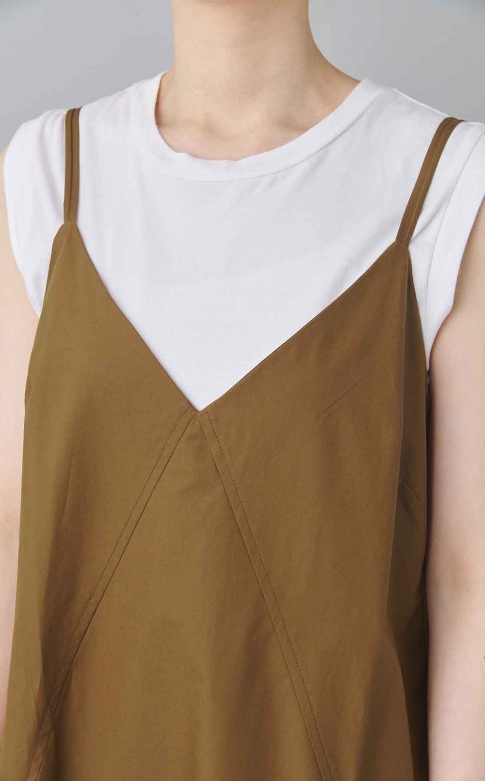 コットンVスリップワンピース