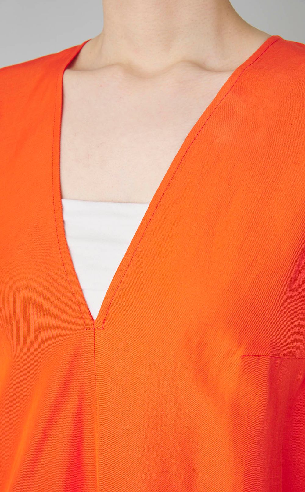 ヴィスコースリネンアシメトリードレス