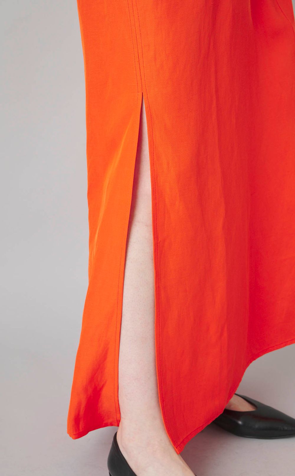 ヴィスコースリネンアシメトリードレス